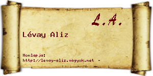 Lévay Aliz névjegykártya